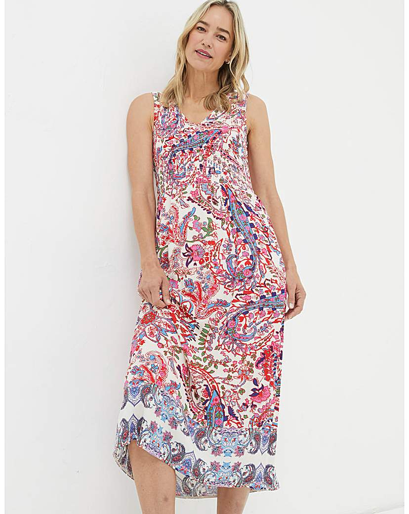 FatFace Aria Bright Paisley Midi Dress