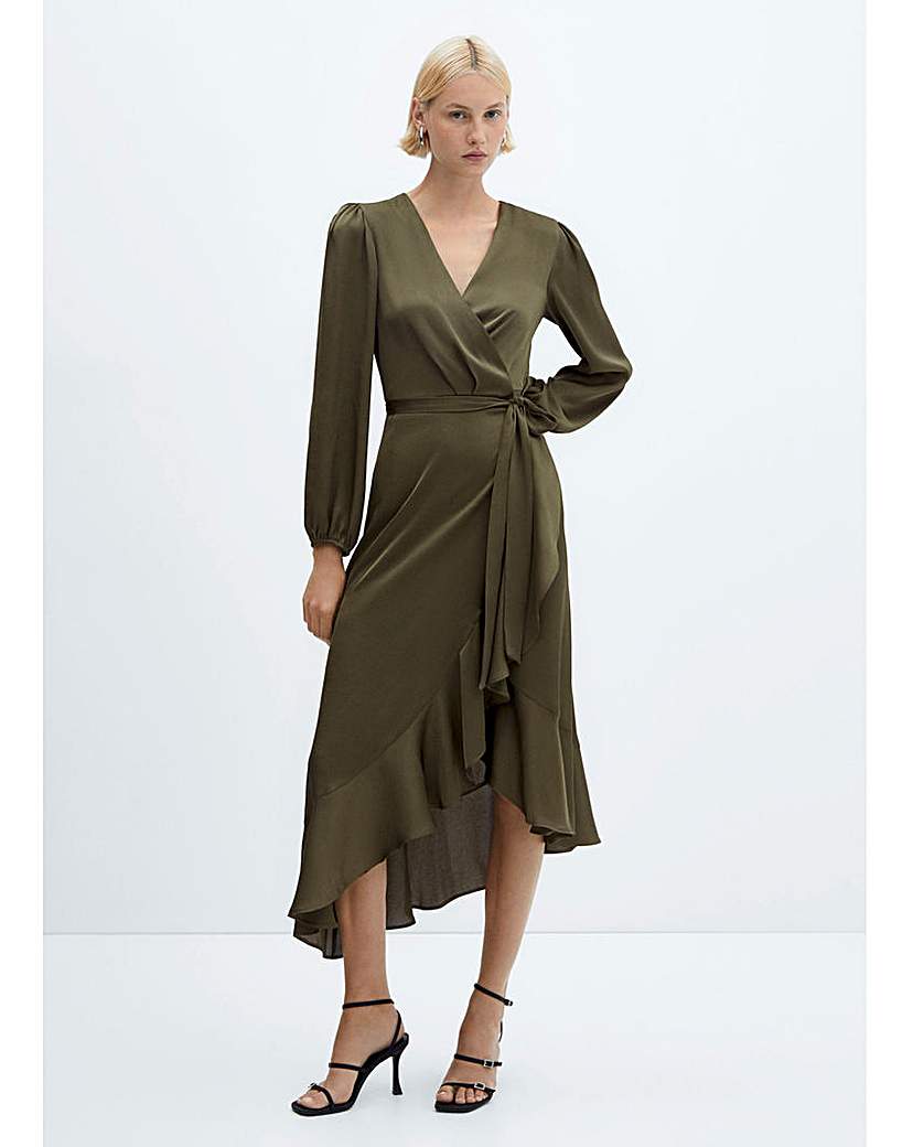 Mango Ruffle Wrap Dress