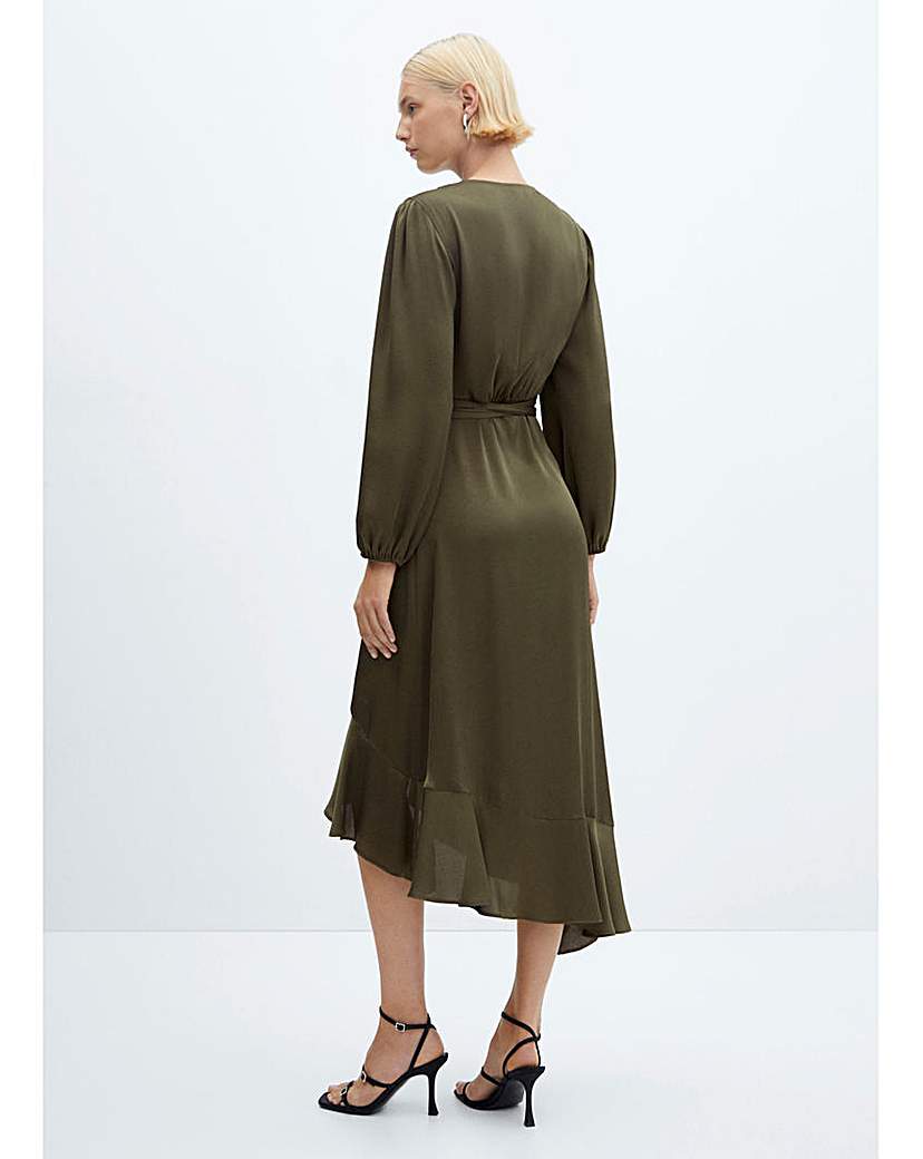 Mango Ruffle Wrap Dress