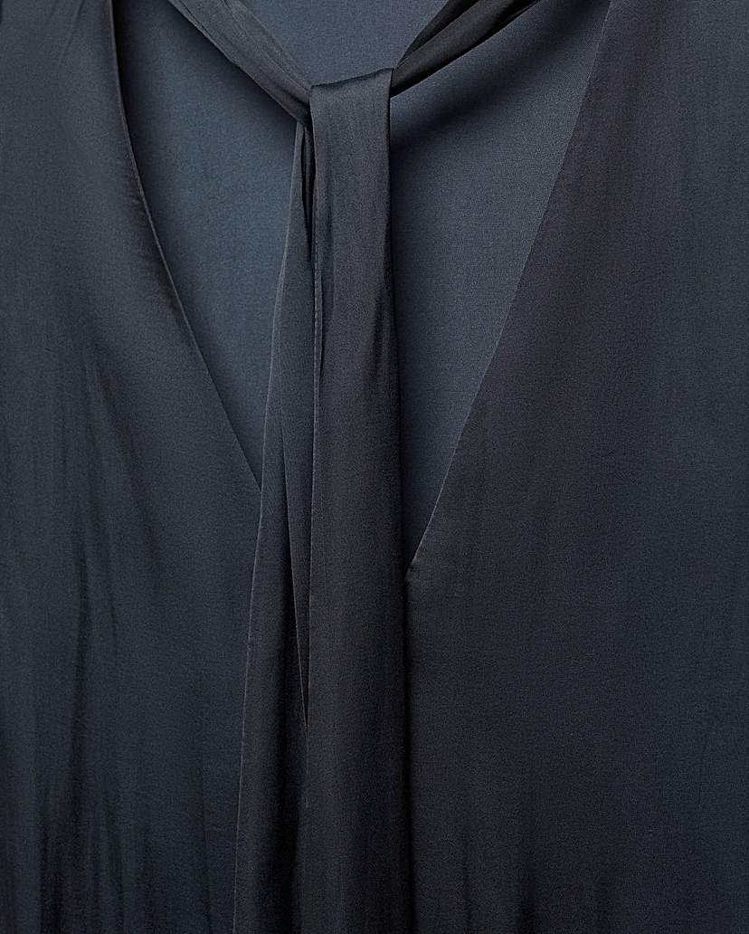 Mango Neck Tie Satin Blouse