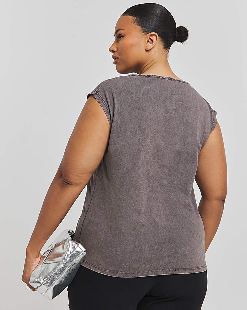 Draped Slash Neck Top