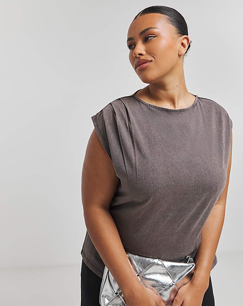 Draped Slash Neck Top