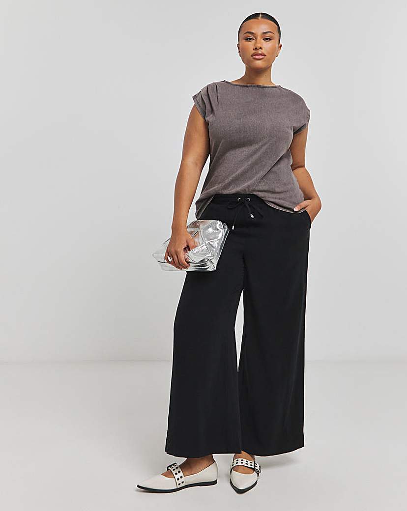 Draped Slash Neck Top