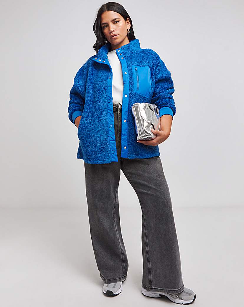 Teddy Jacket With Nylon Pocket