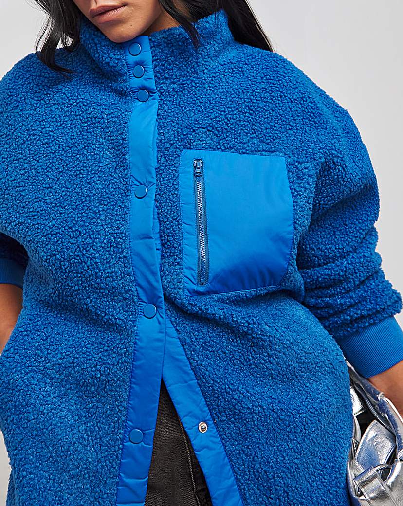 Teddy Jacket With Nylon Pocket