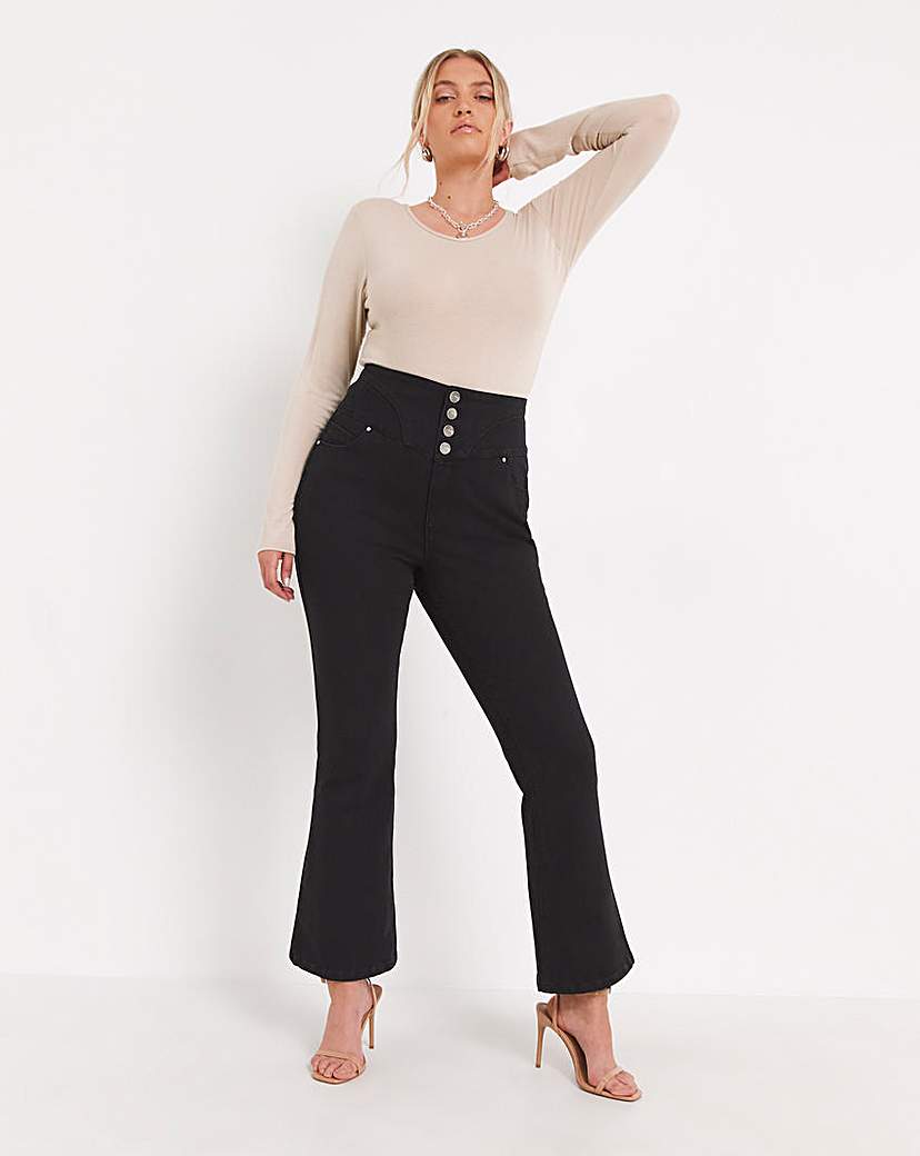 Corset Booty Shaper Black Bootcut Jeans