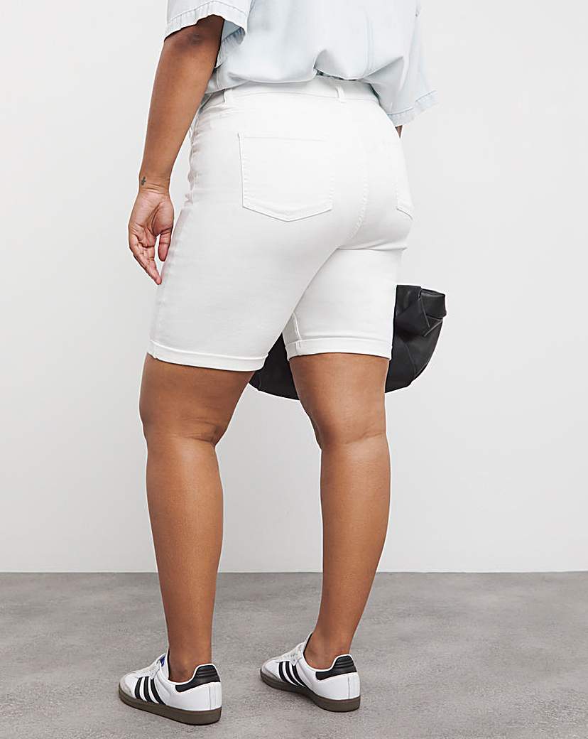 White 24/7 Knee Shorts