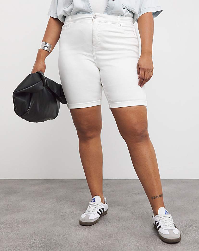 White 24/7 Knee Shorts