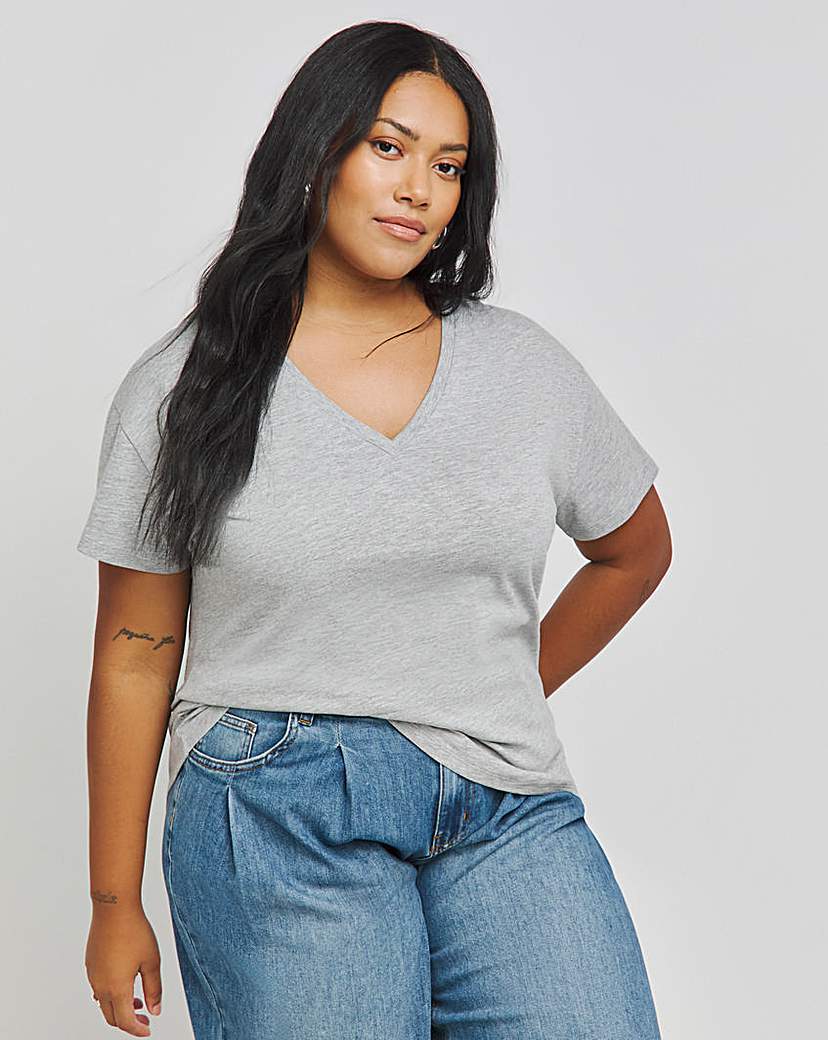 Slub V Neck Tee