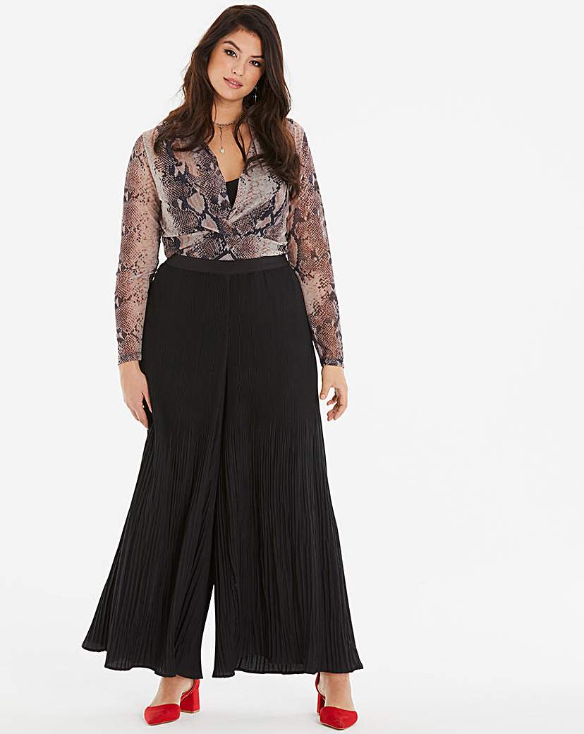 Image of Pleated Wide Leg Trousers Regular