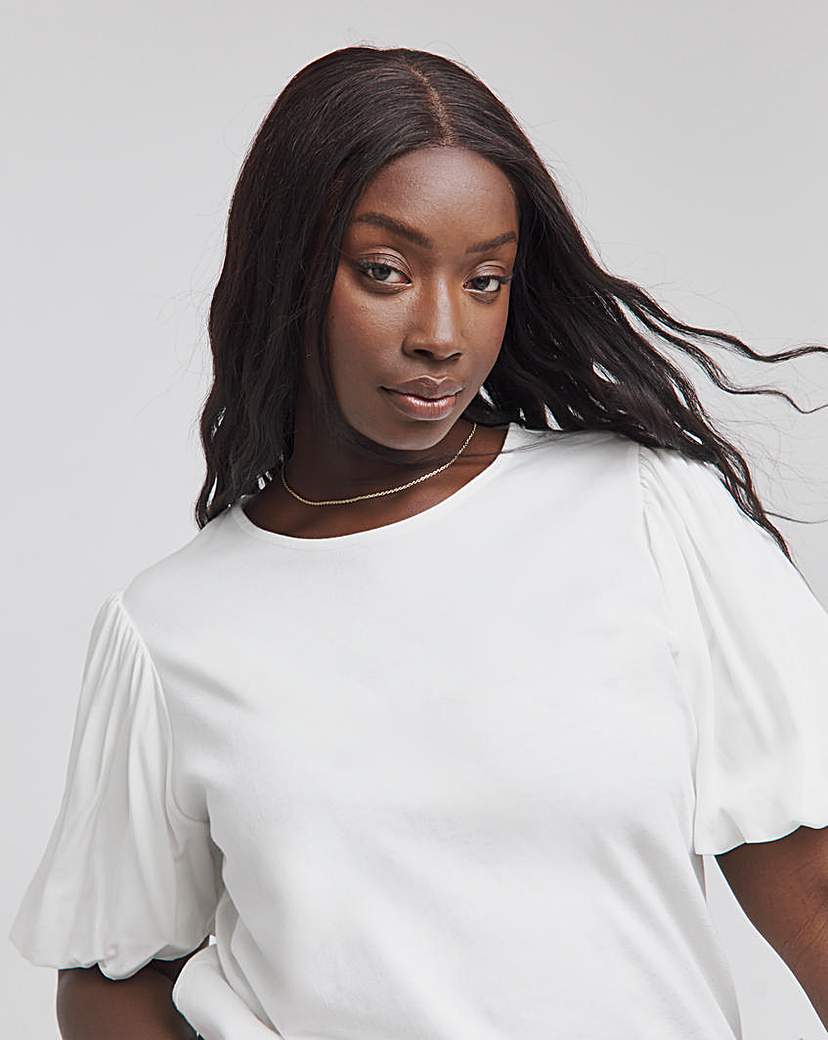 Poplin Puff Sleeve Tee
