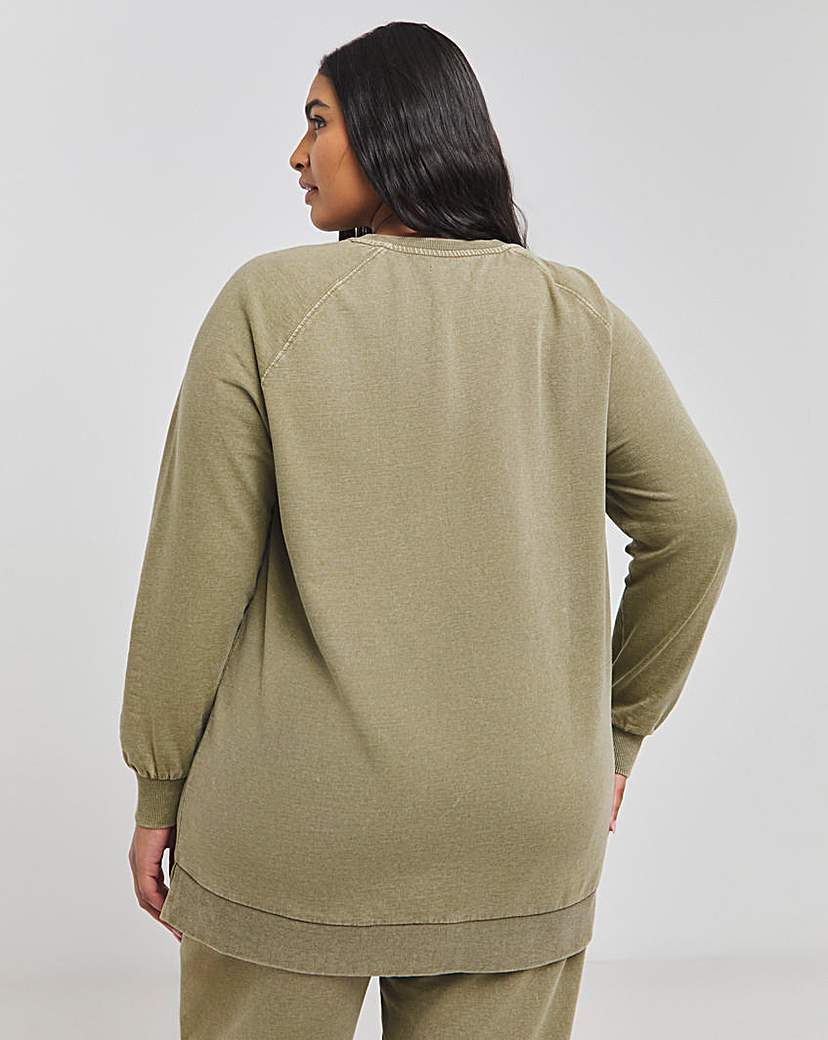 Raglan Sleeve Longline Sweatshirt