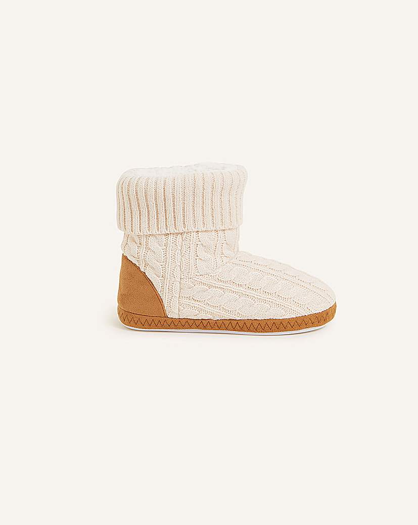 Image of Accessorize Cable Knitted Slipper Boots
