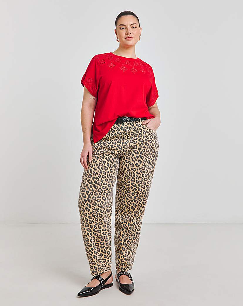 Broderie Grown On Sleeve T-Shirt