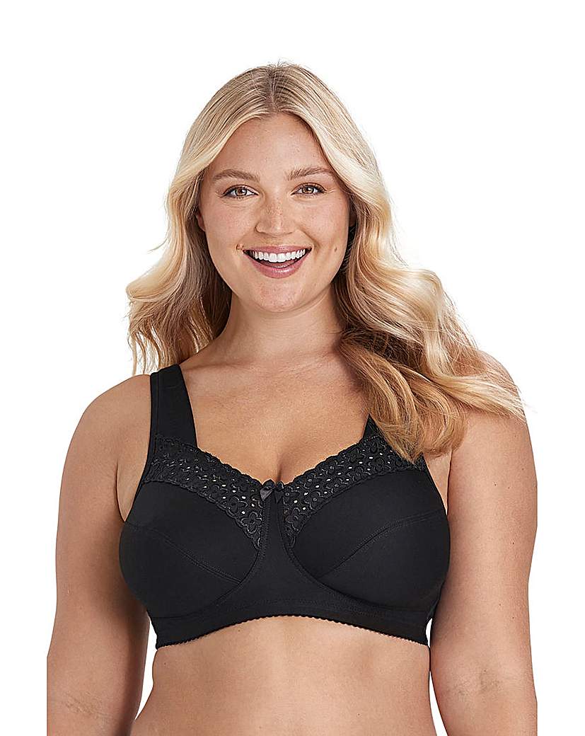  Other Stories frill hem gingham soft bra in black and white