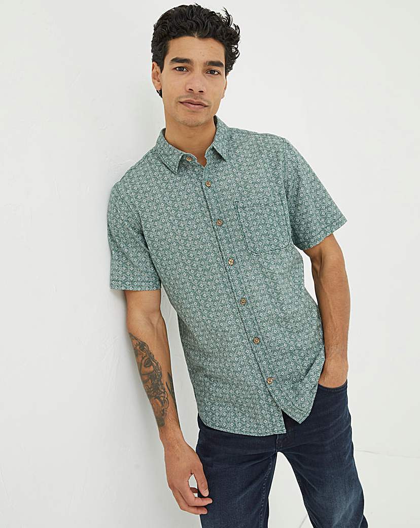 FatFace Geo Short Sleeve Print Shirt