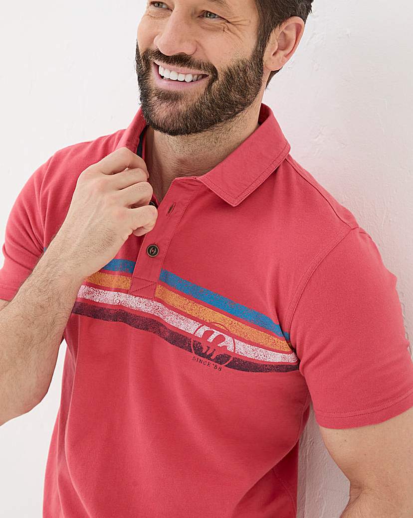 FatFace Chest Stripe Printed Polo