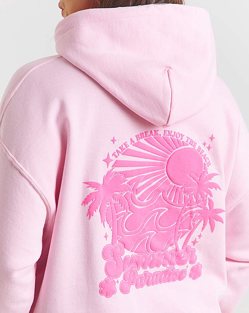 Puff Print Back Summer Paradise Hoodie