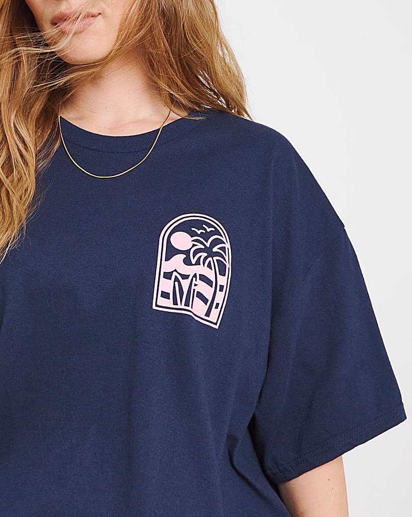 Puff Print Back Surf Club T-Shirt