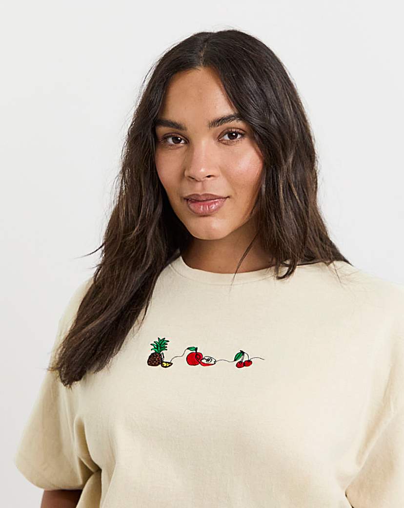 New In - Fruit Embroidered T-Shirt