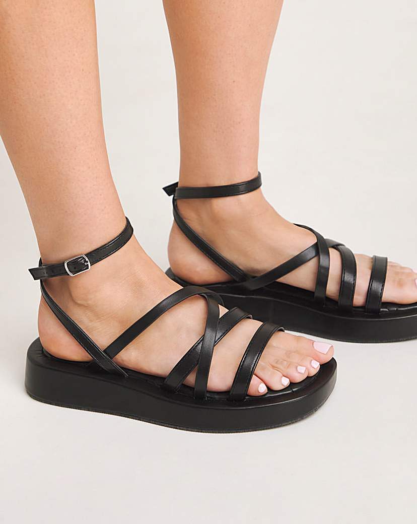 Strappy Flatform Sandal Ex Wide