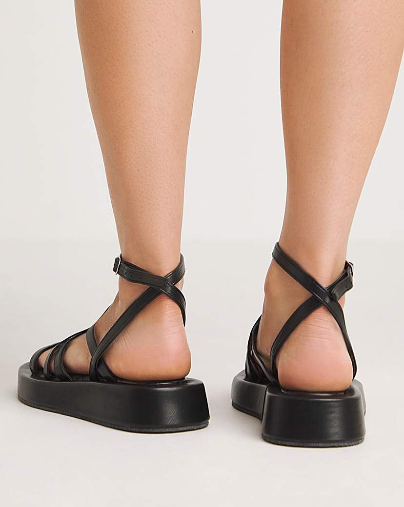 Strappy Flatform Sandal Ex Wide