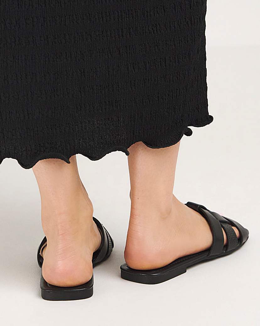 Woven Flat Sandal Wide