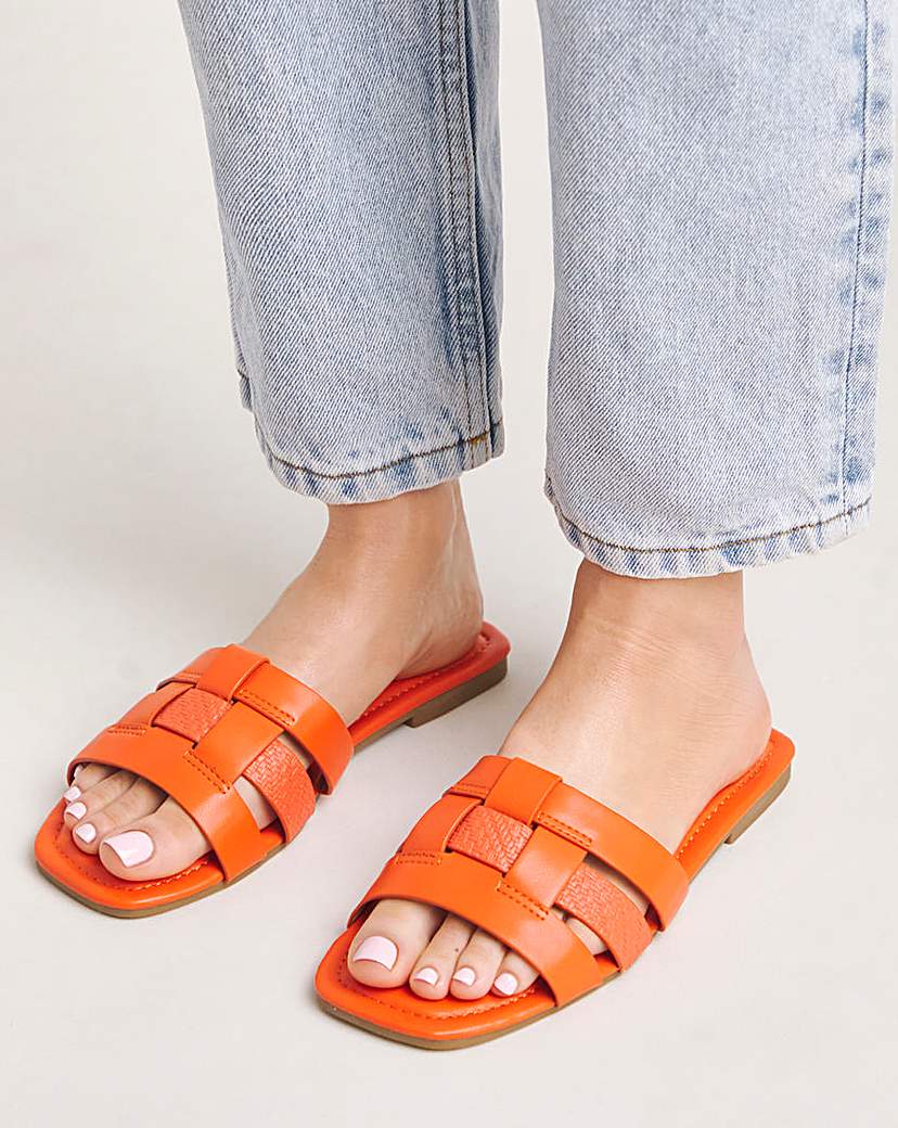 Woven Flat Sandal Wide
