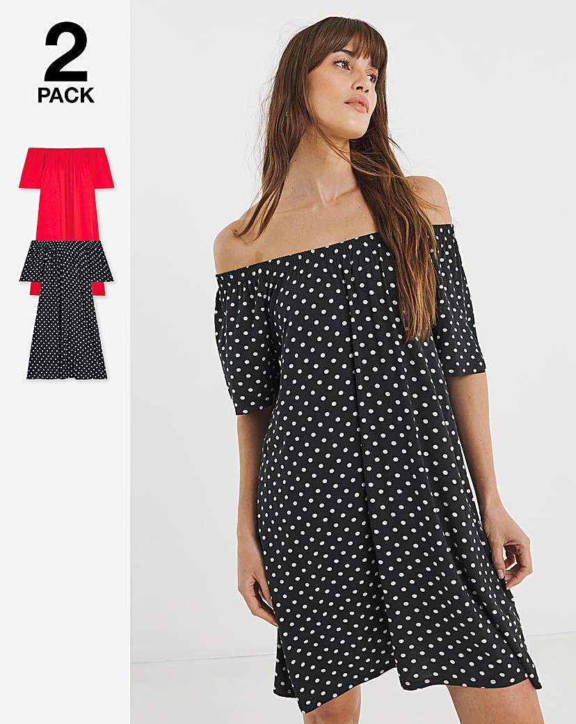 2 Pack Bardot Swing Dresses
