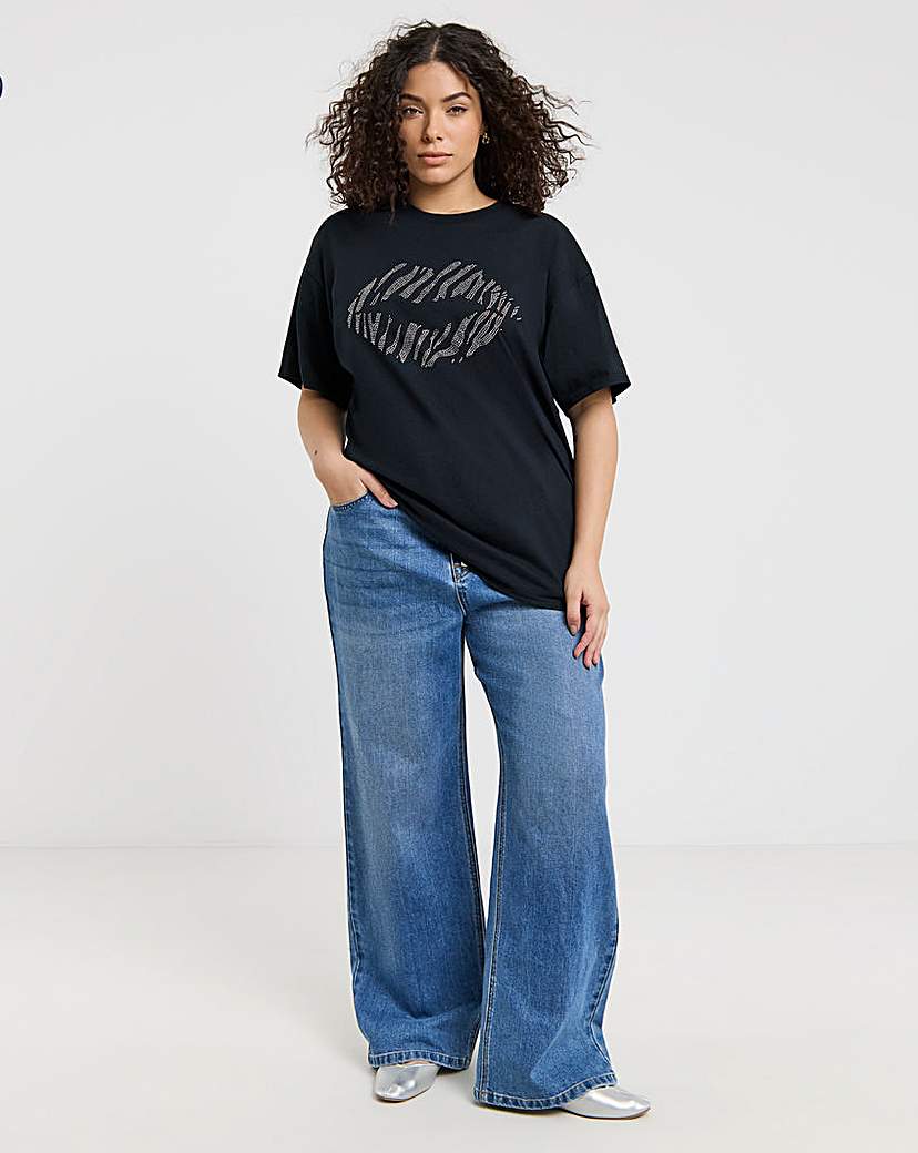 Diamante Zebra Lips T-Shirt