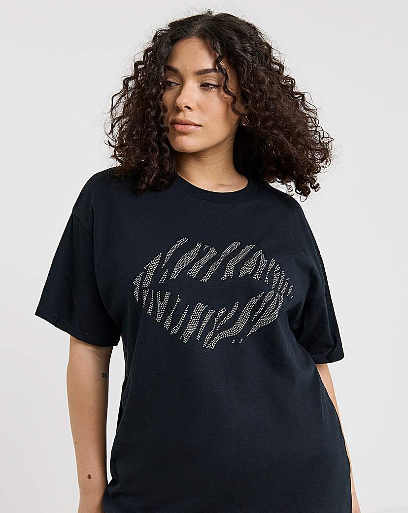 Diamante Zebra Lips T-Shirt