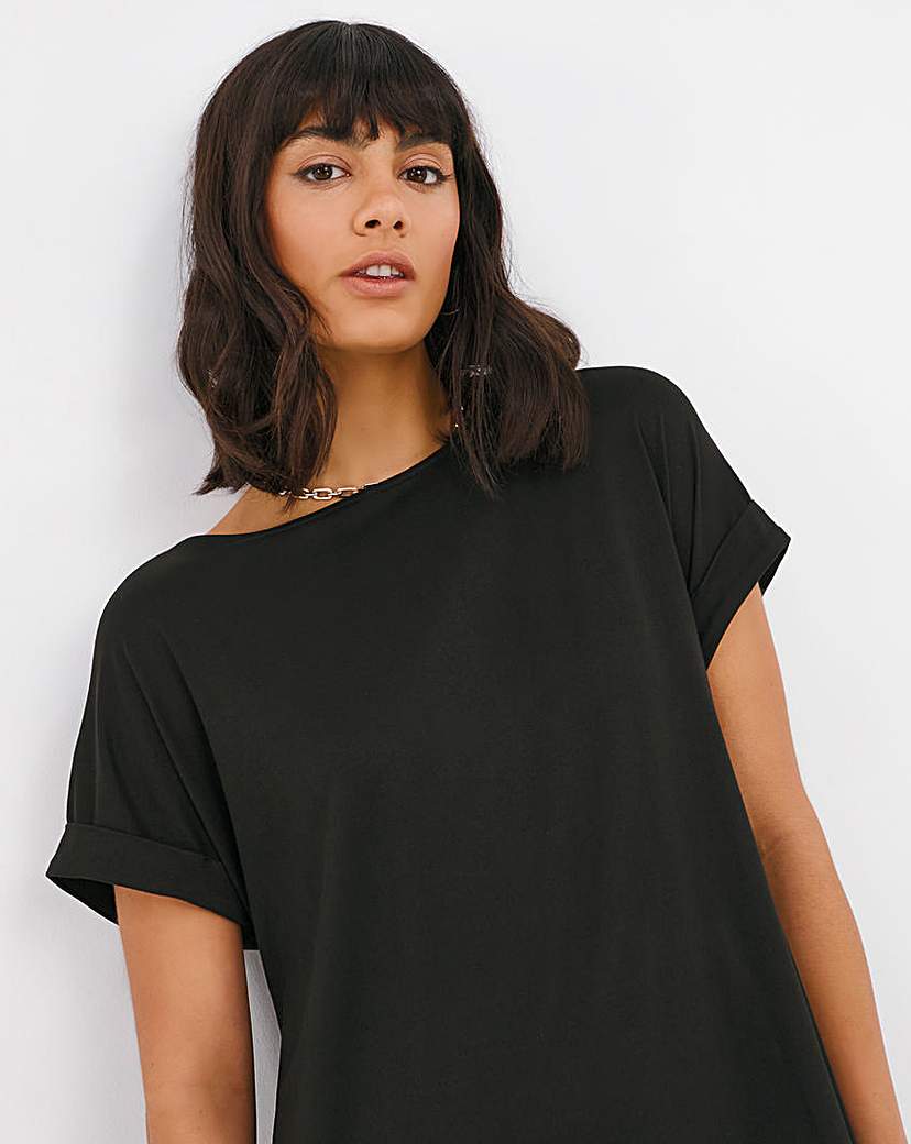 Black Soft Touch Jersey A-Line Dress