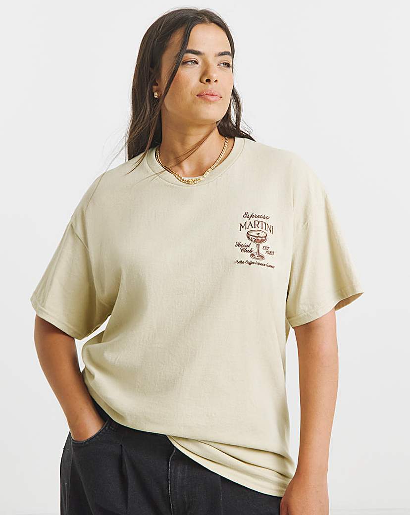 New In - Espresso Martini Embroidery T-Shirt