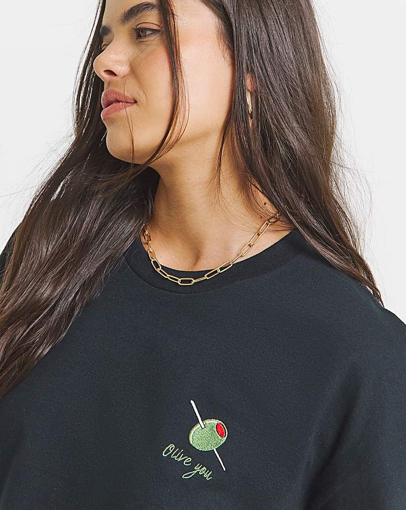 Olive Embroidery T-Shirt