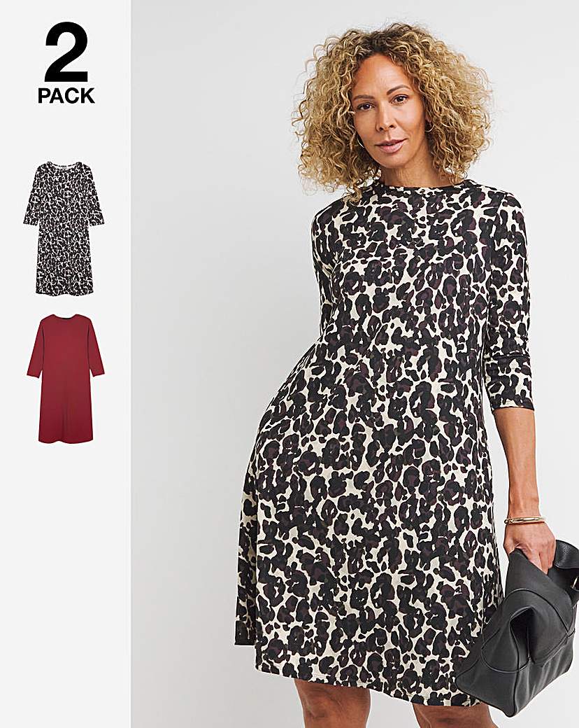 2 Pack Midi Swing Dress