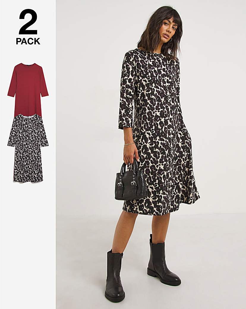 2 Pack Midi Swing Dress