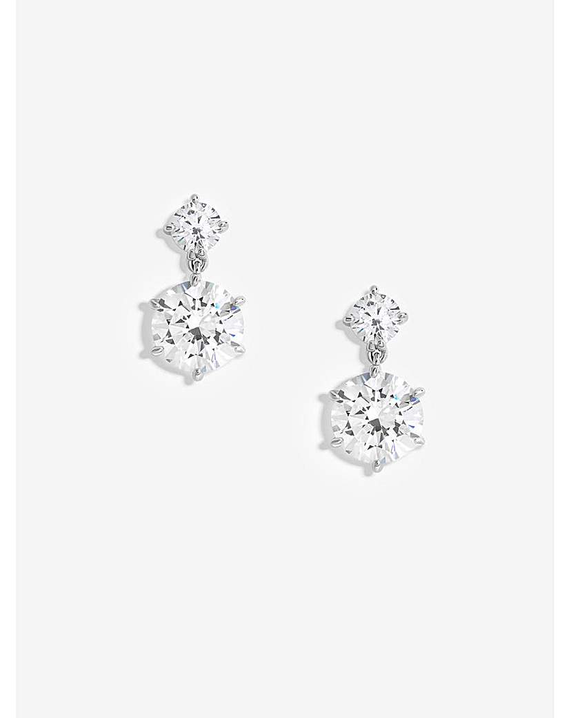 Jon Richard Double Besel Drop Earrings