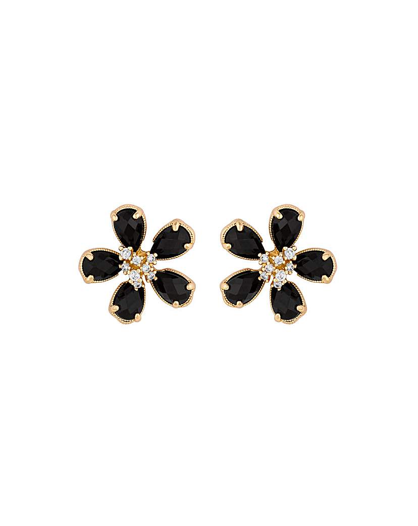 Jon Richard Jet Floral Studs