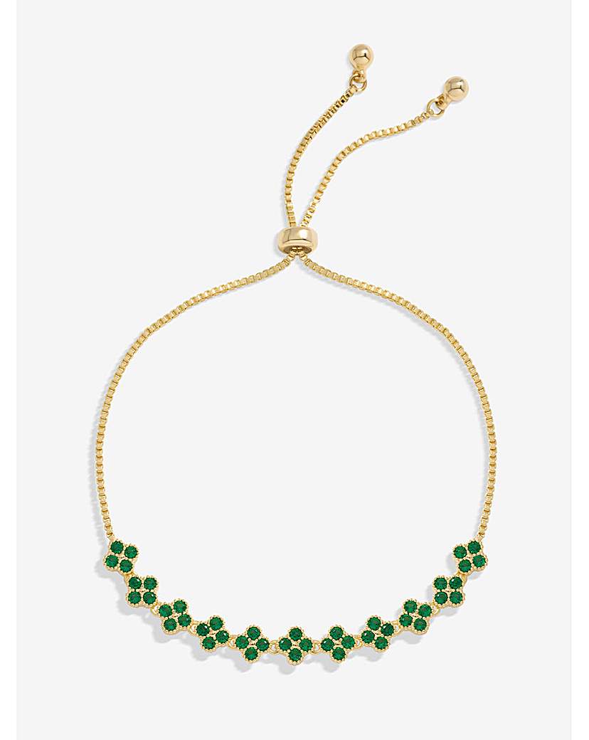 Jon Richard Emerald Clover Bracelet