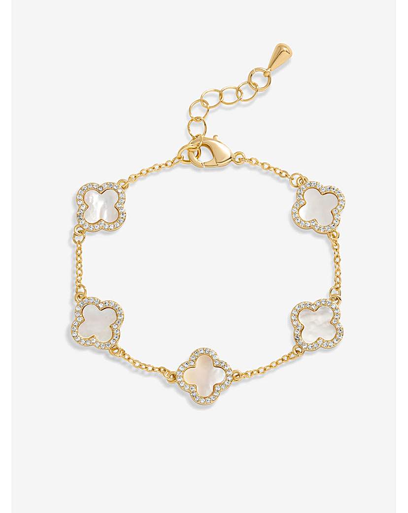 Jon Richard MOP Clover Bracelet