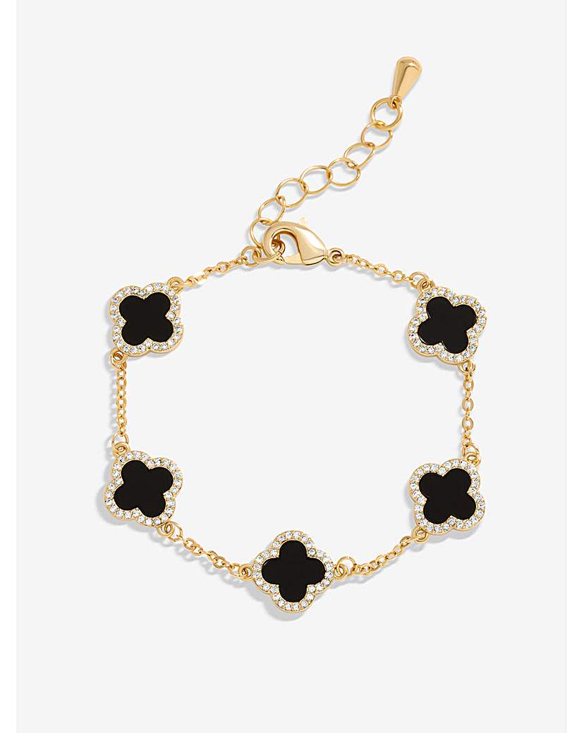 Jon Richard Jet Enamel Clover Bracelet