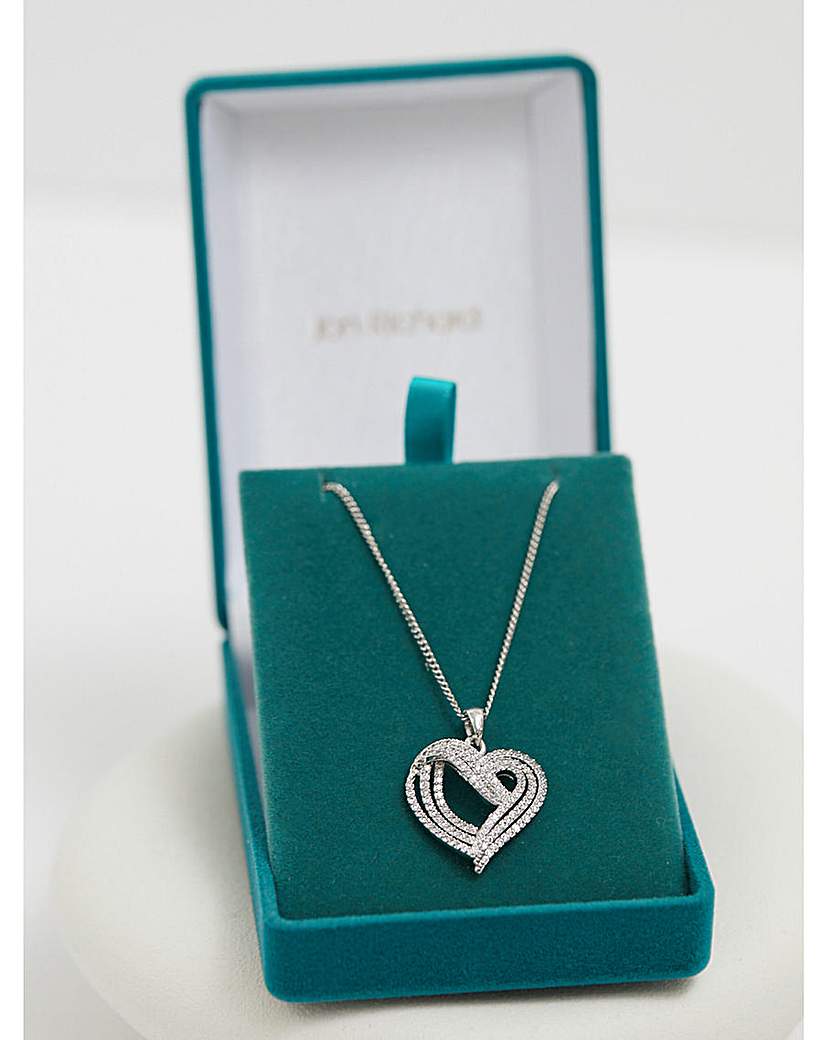 Jon Richard Rhodium Plated Heart Pendant