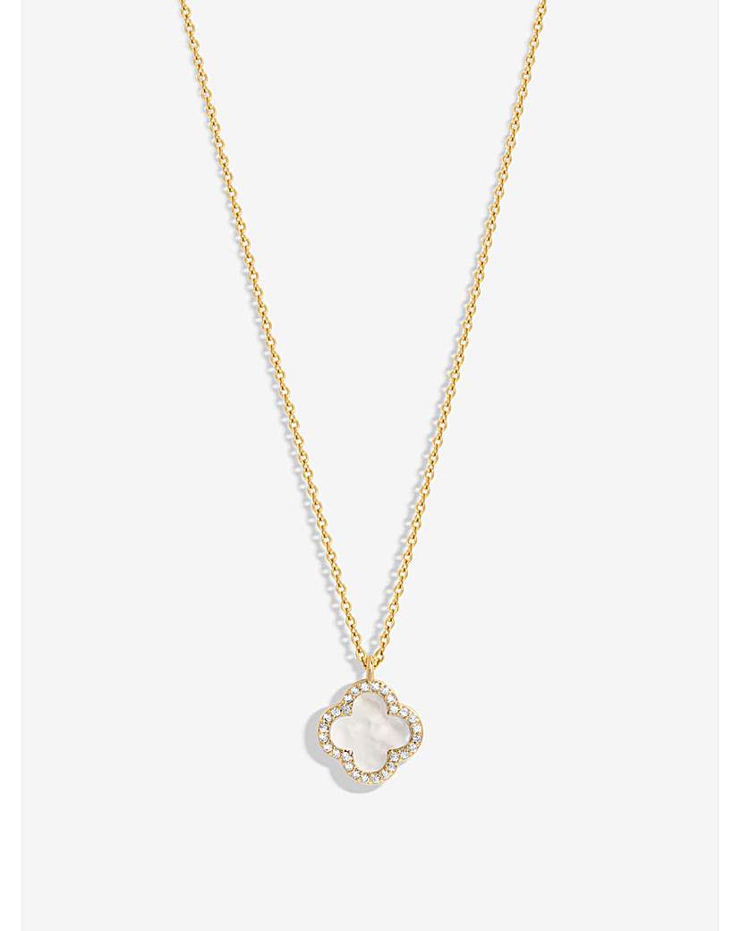 Jon Richard MOP Clover Pendant Necklace