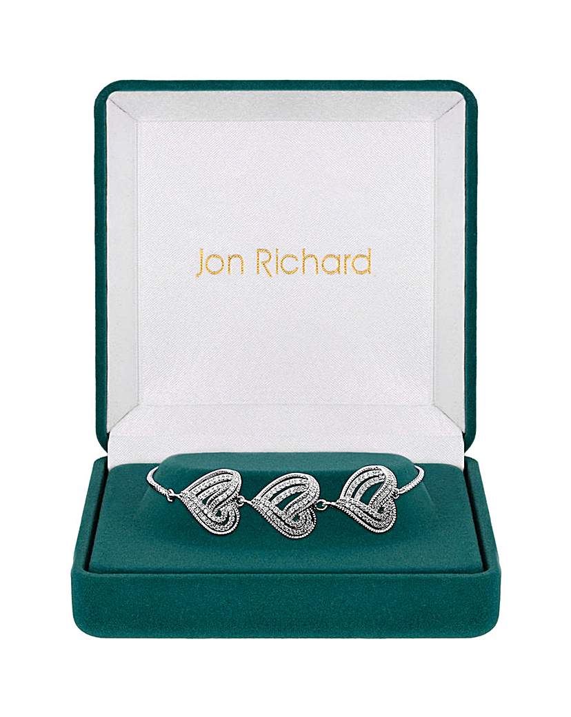 Jon Richard Rhodium Heart Bracelet