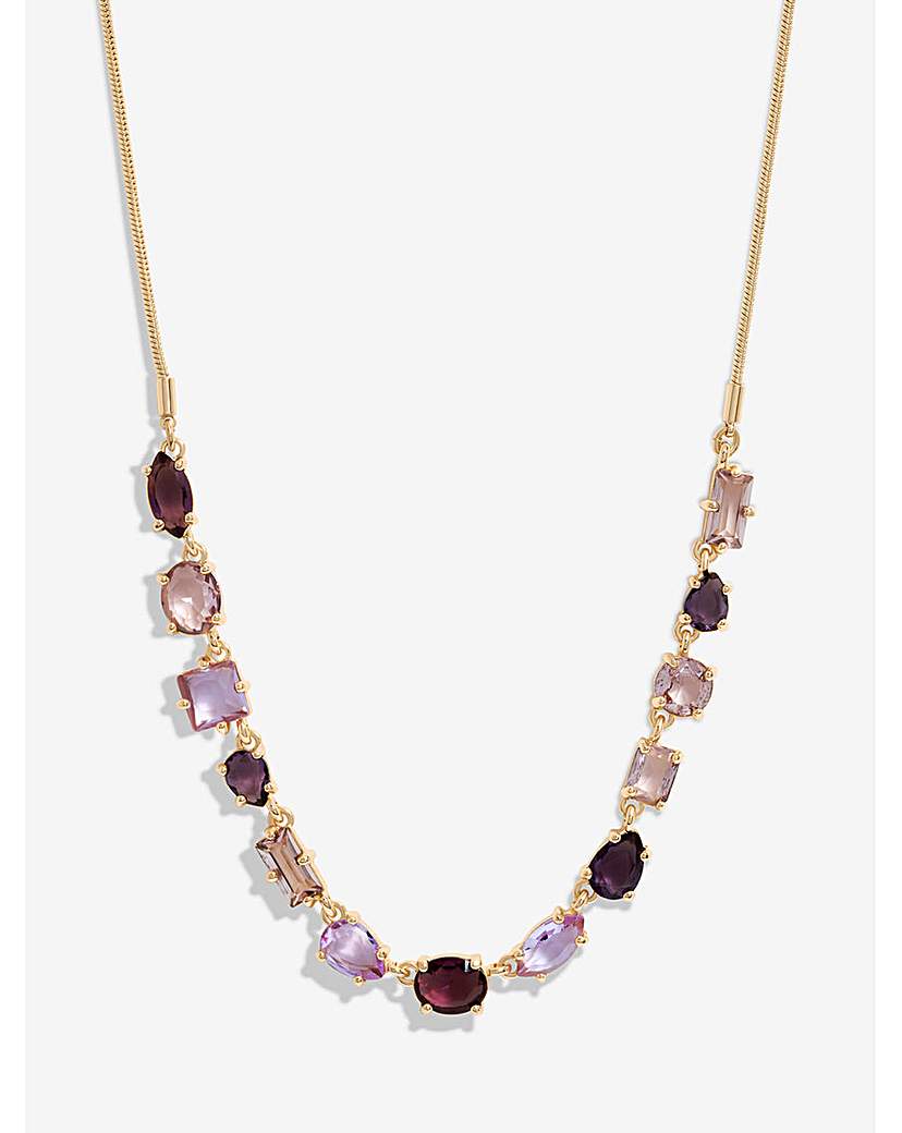 Mood Gold Purple Mixed Stone Necklace