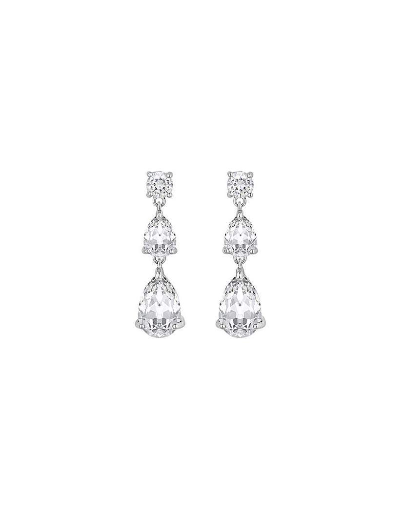 Jon Richard CZ Triple Peardrop Earrings