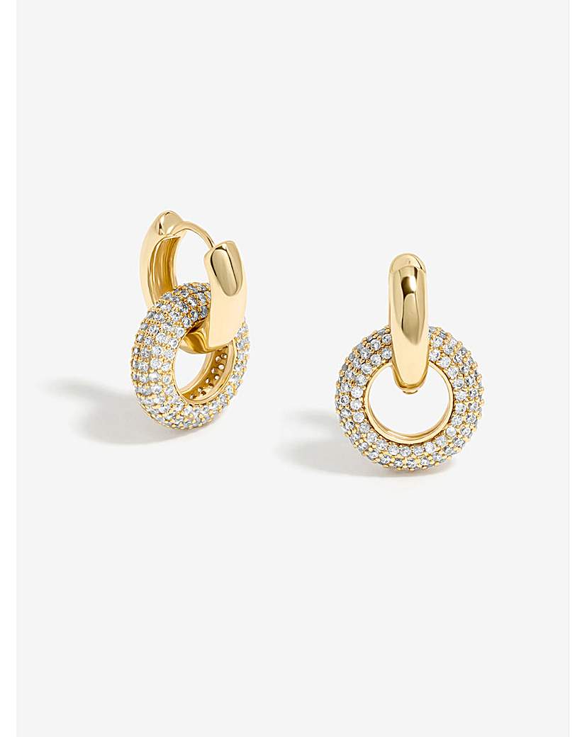 Jon Richard Polished CZ Ring Earrings