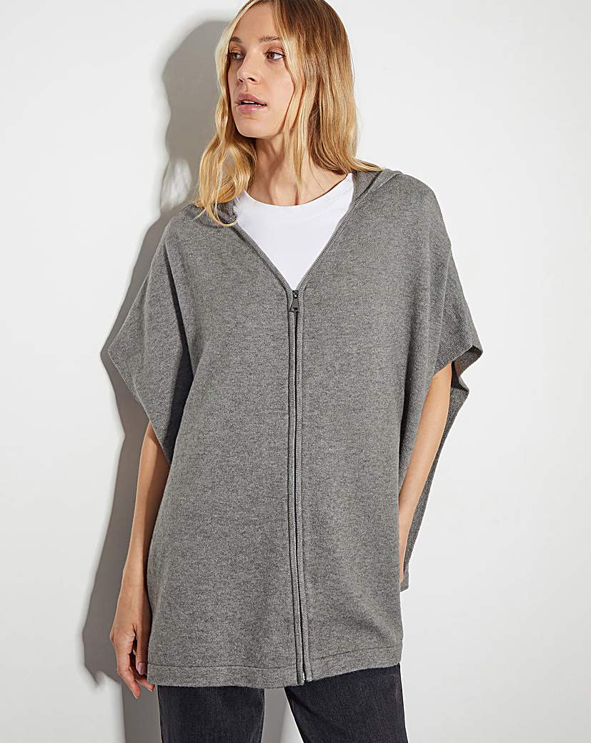 Monsoon Knit Poncho Hoodie