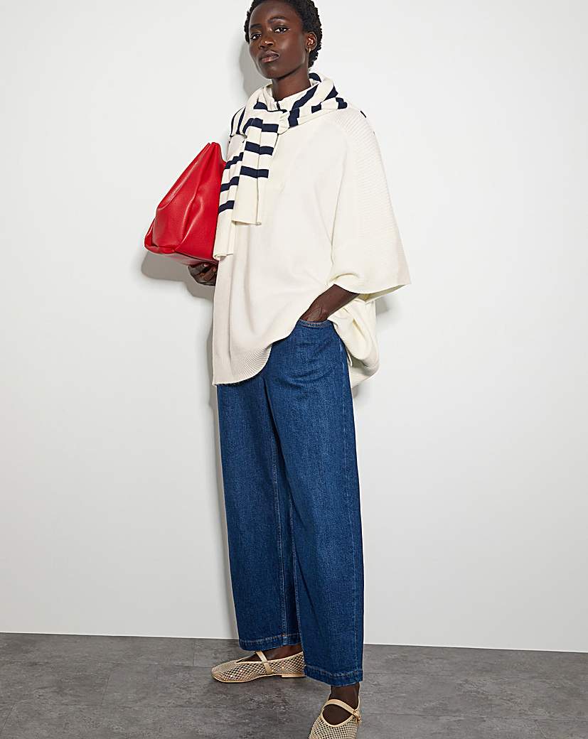 Monsoon Half Zip Knit Poncho