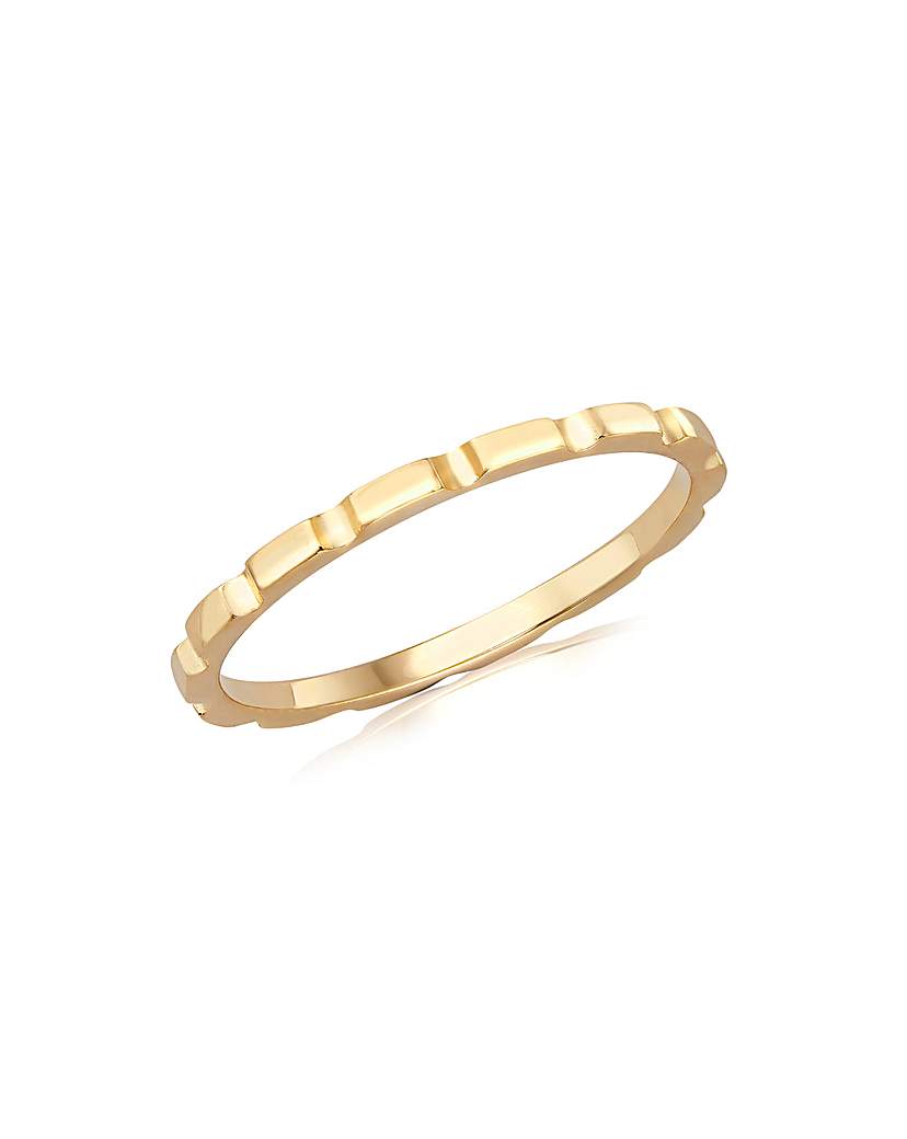 9ct Yellow Brick Band Stack Ring